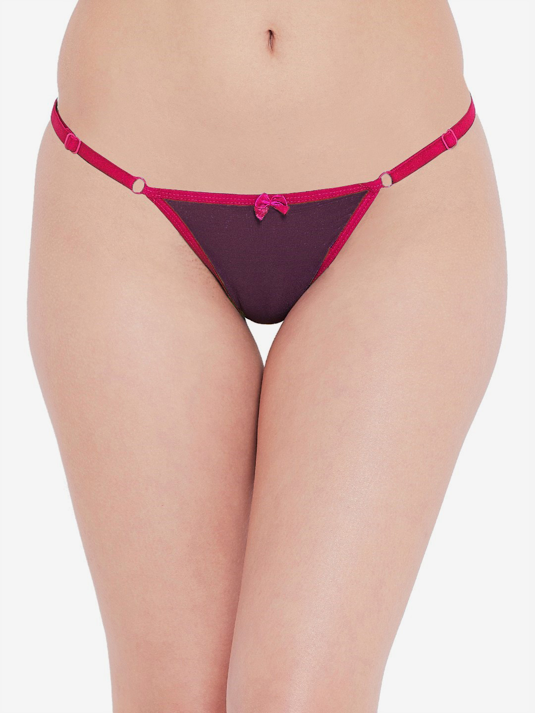 N-Gal Women Pink Solid Seamless Thongs NTDT02