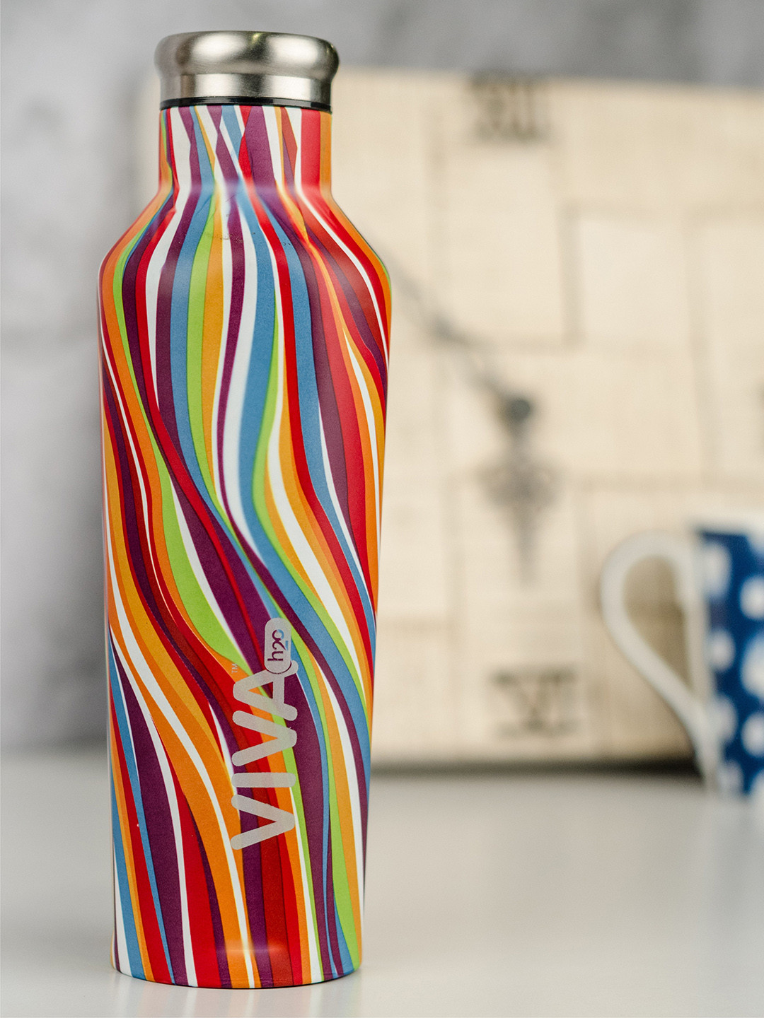 VIVA h2o Multi Abstract Stainless Steel Double Wall Vacuum Water Bottle - 500ml