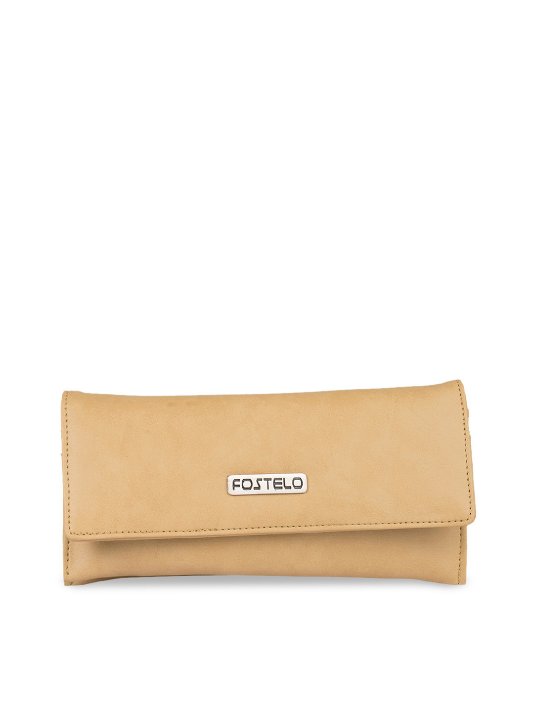 Fostelo Beige Solid Clutch