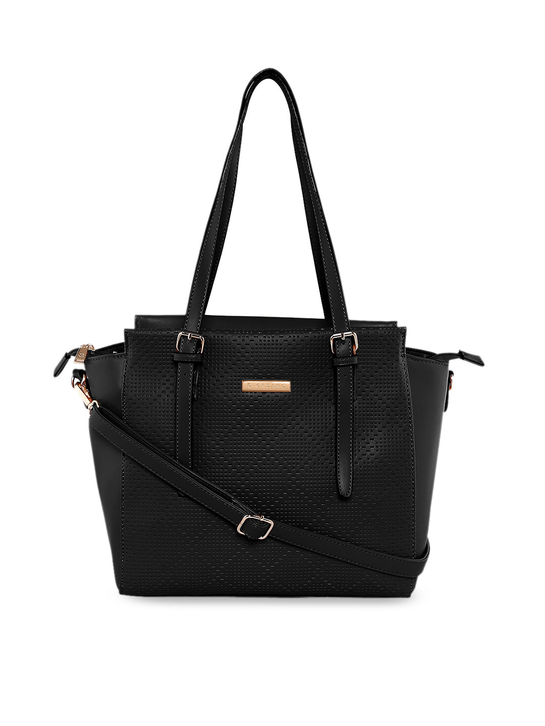 GIORDANO Black Solid Tote Bag