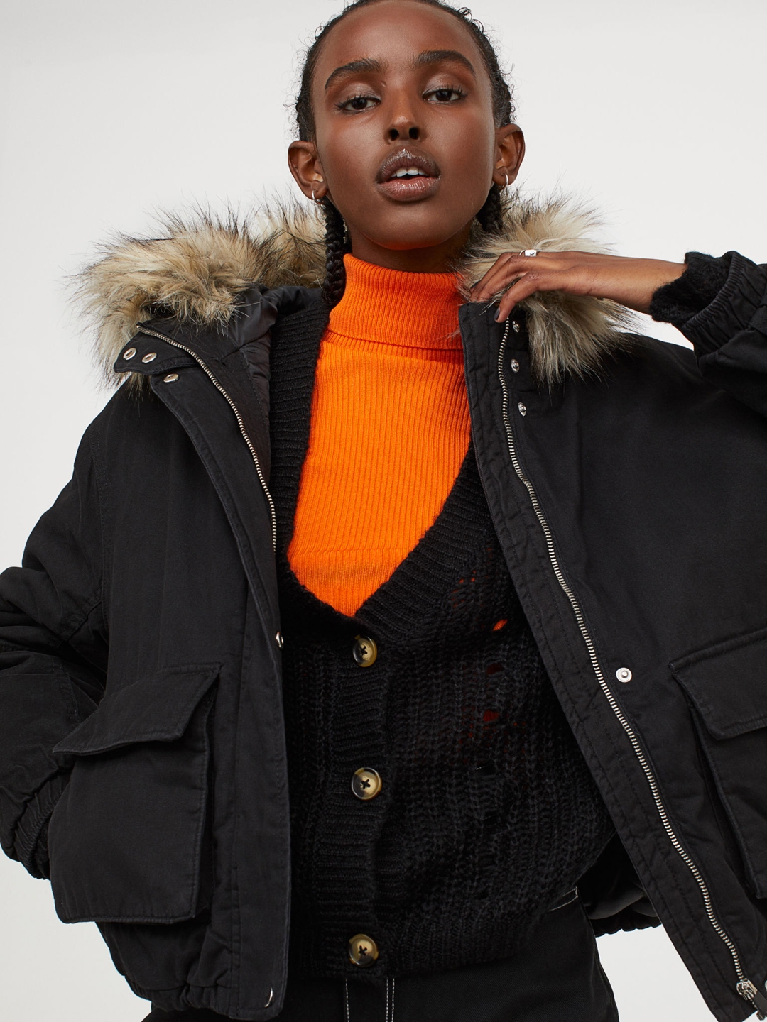 Short cotton parka h&m deals