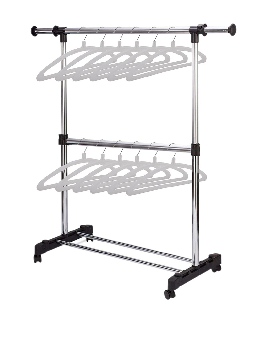 Kuber Industries Pack Of 12 White Solid Plastic Hangers