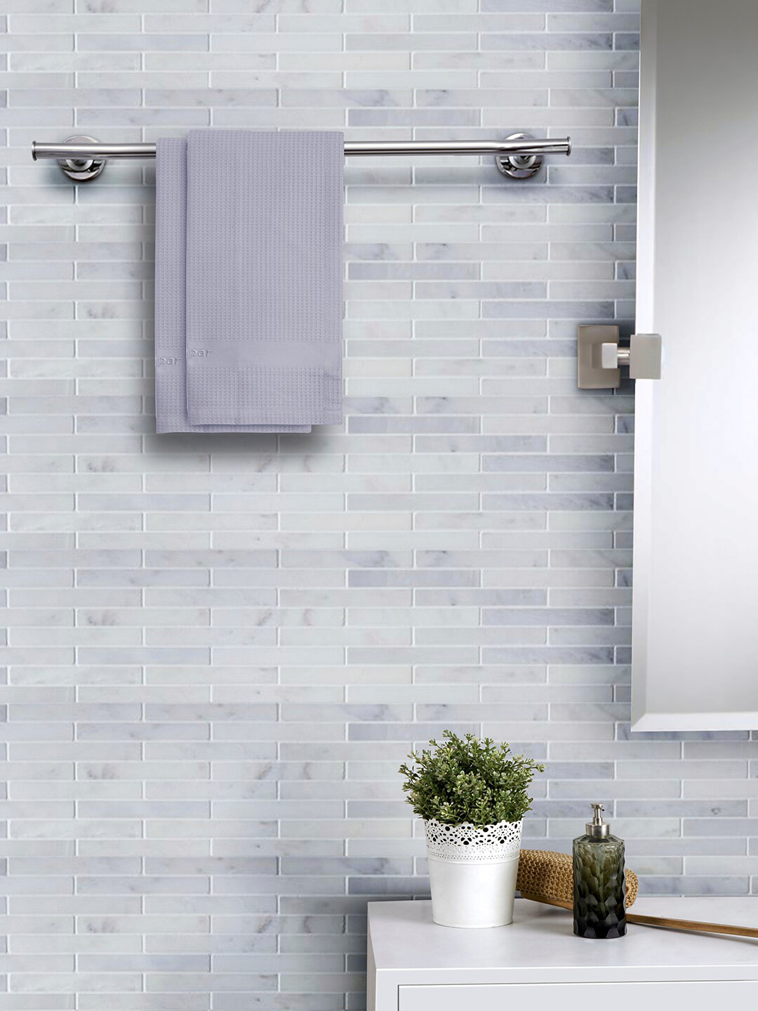 Maspar Set Of 2 Grey Hand Towels