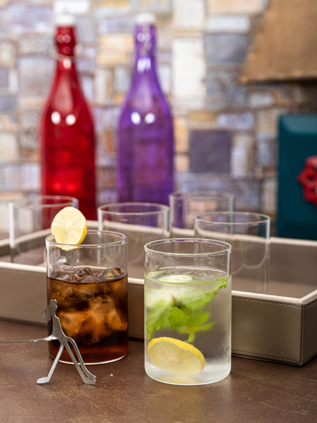 ROXX 6 Pieces Borosilicate Glass Juice Glasses