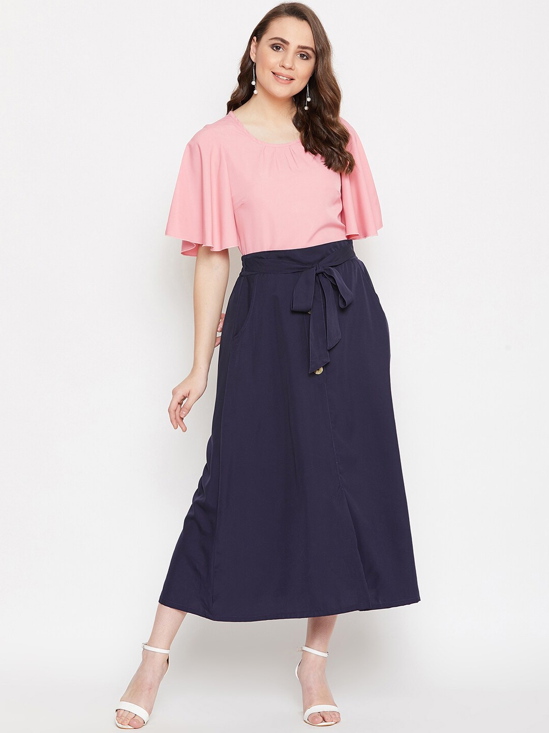 Pink skirt navy top cheap
