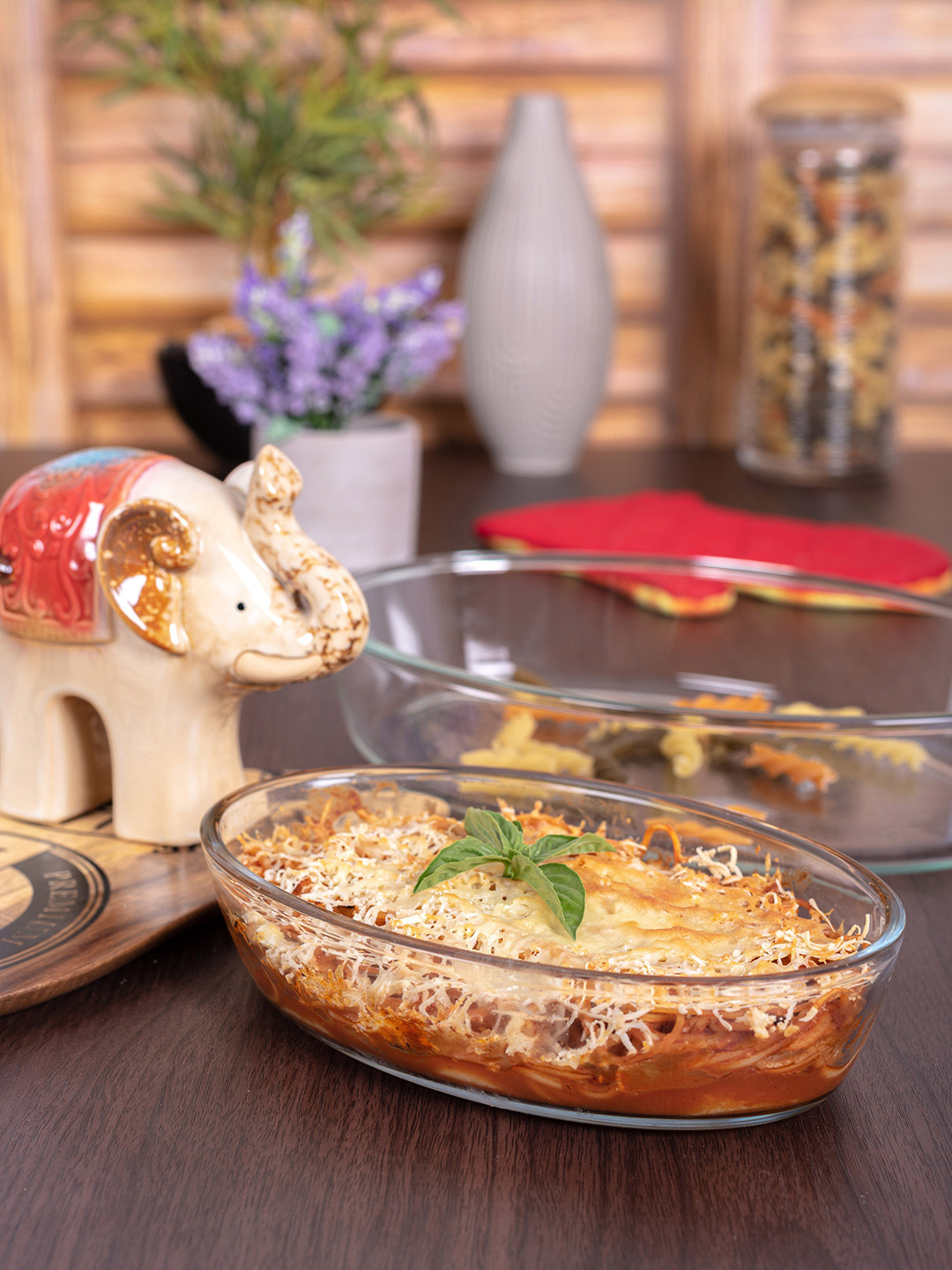 ROXX Set of 2 Transparent Borosilicate Glasses Oval Dishes