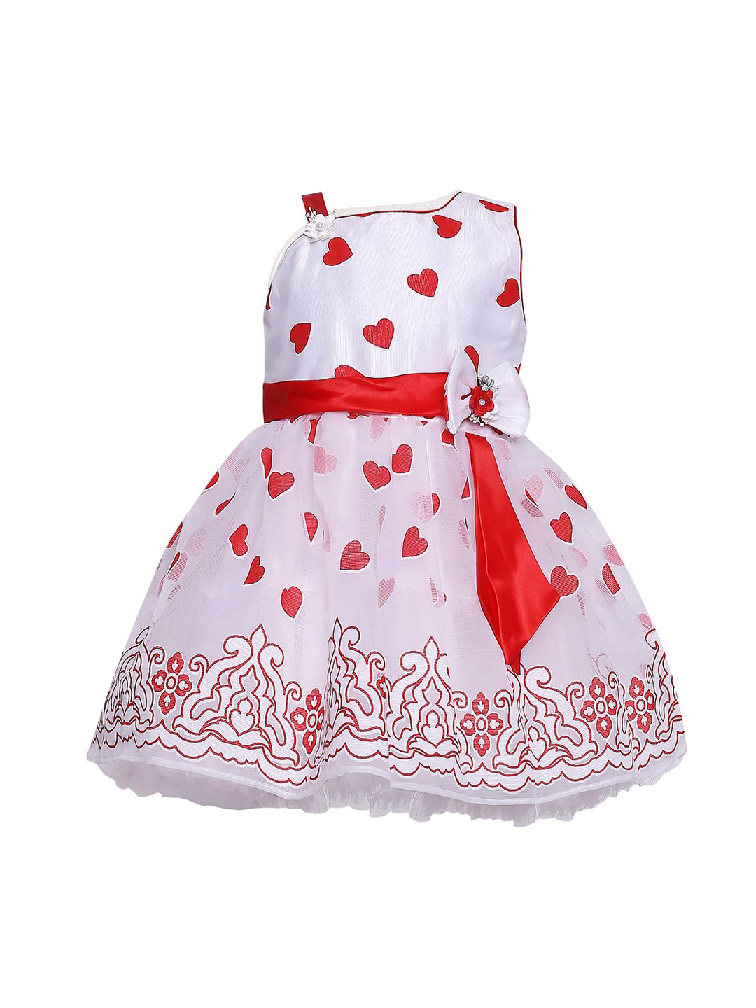 BETTY Girls Red Printed   Fit and Flare Dress