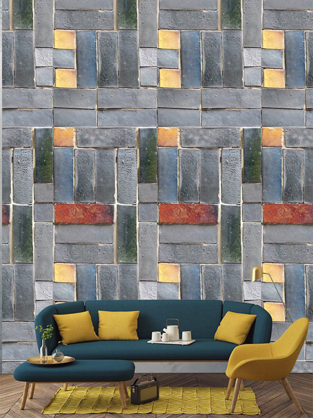 Jaamso Royals Grey Antique Stone Brick WallPaper