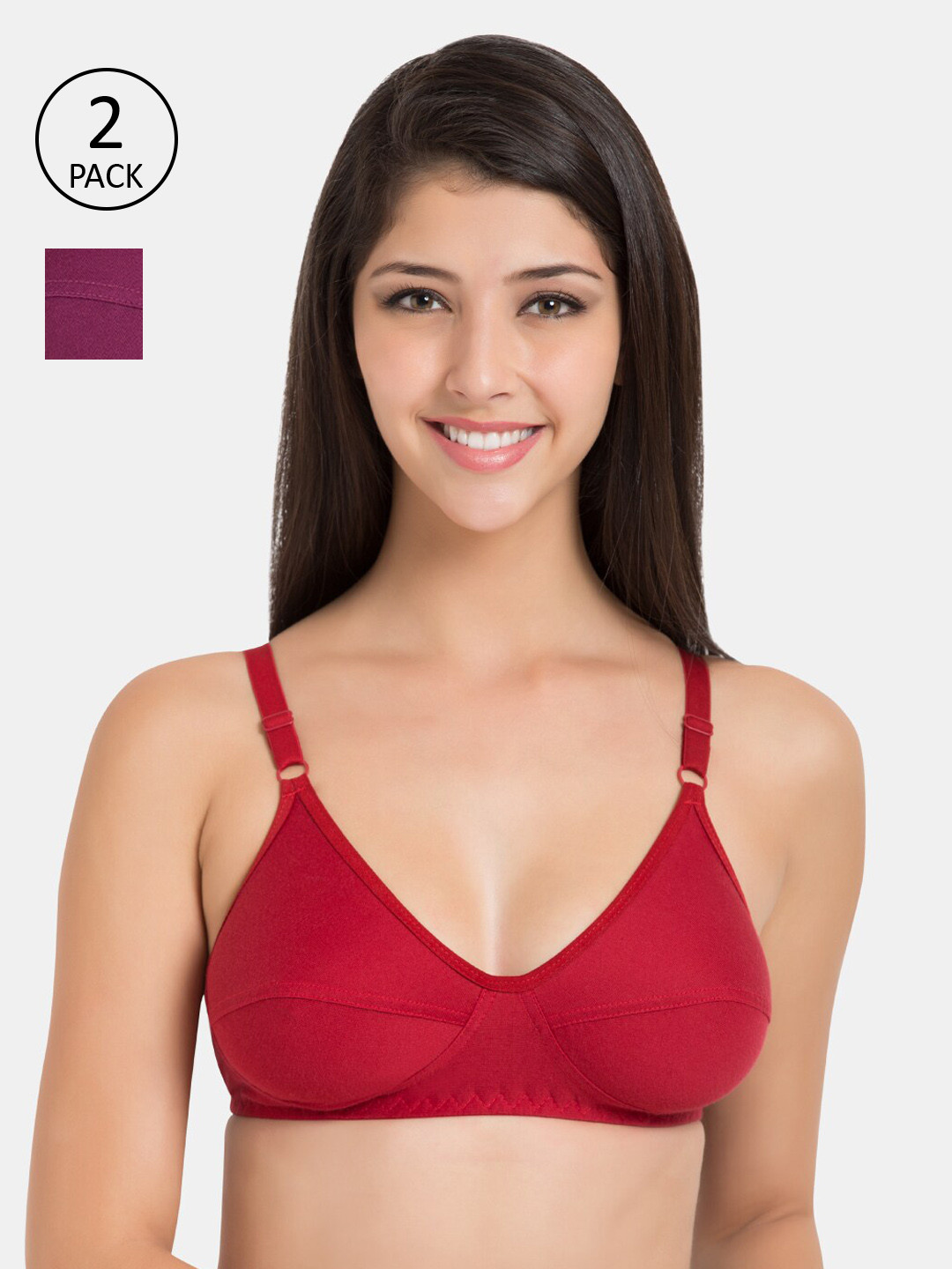 Souminie Pack of 2 Non Padded Full Coverage Bra