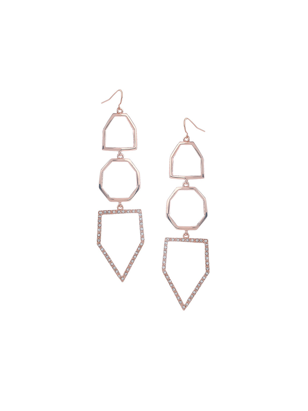 Estele Gold Plated Contemporary Drop Earrings