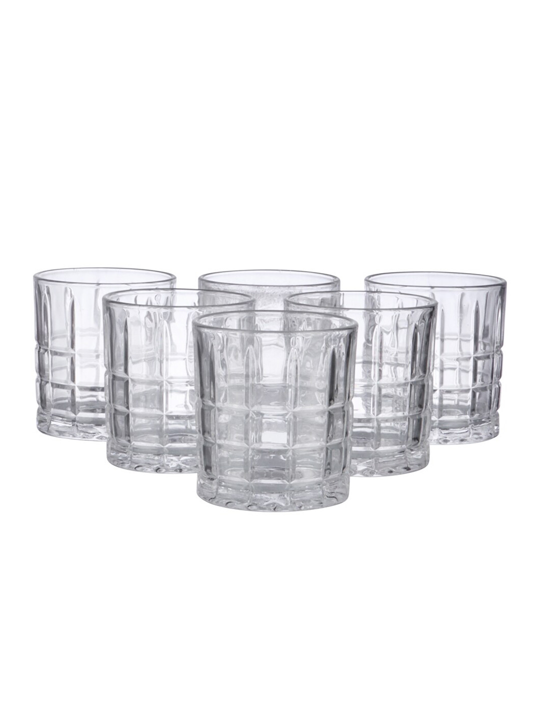 ceradeco Transparent 6 Pcs Textured Whisky Glass Set