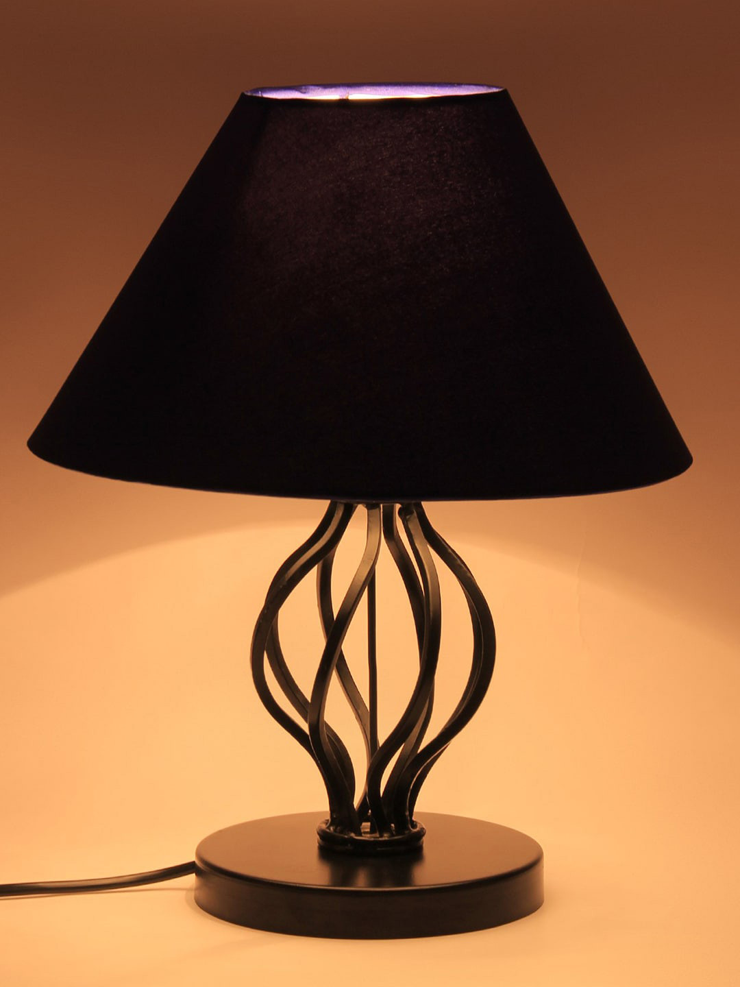 Devansh Blue Solid Contemporary Frustum Table Lamp