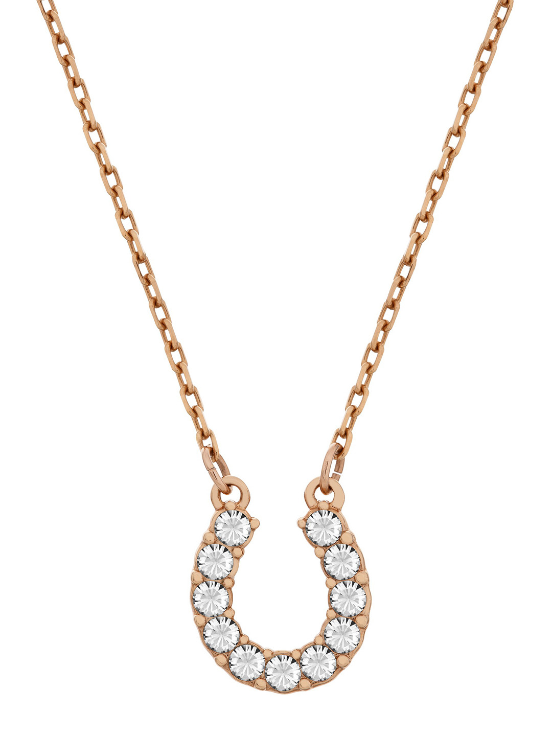 Towards Necklace, White, Rose-gold tone plated