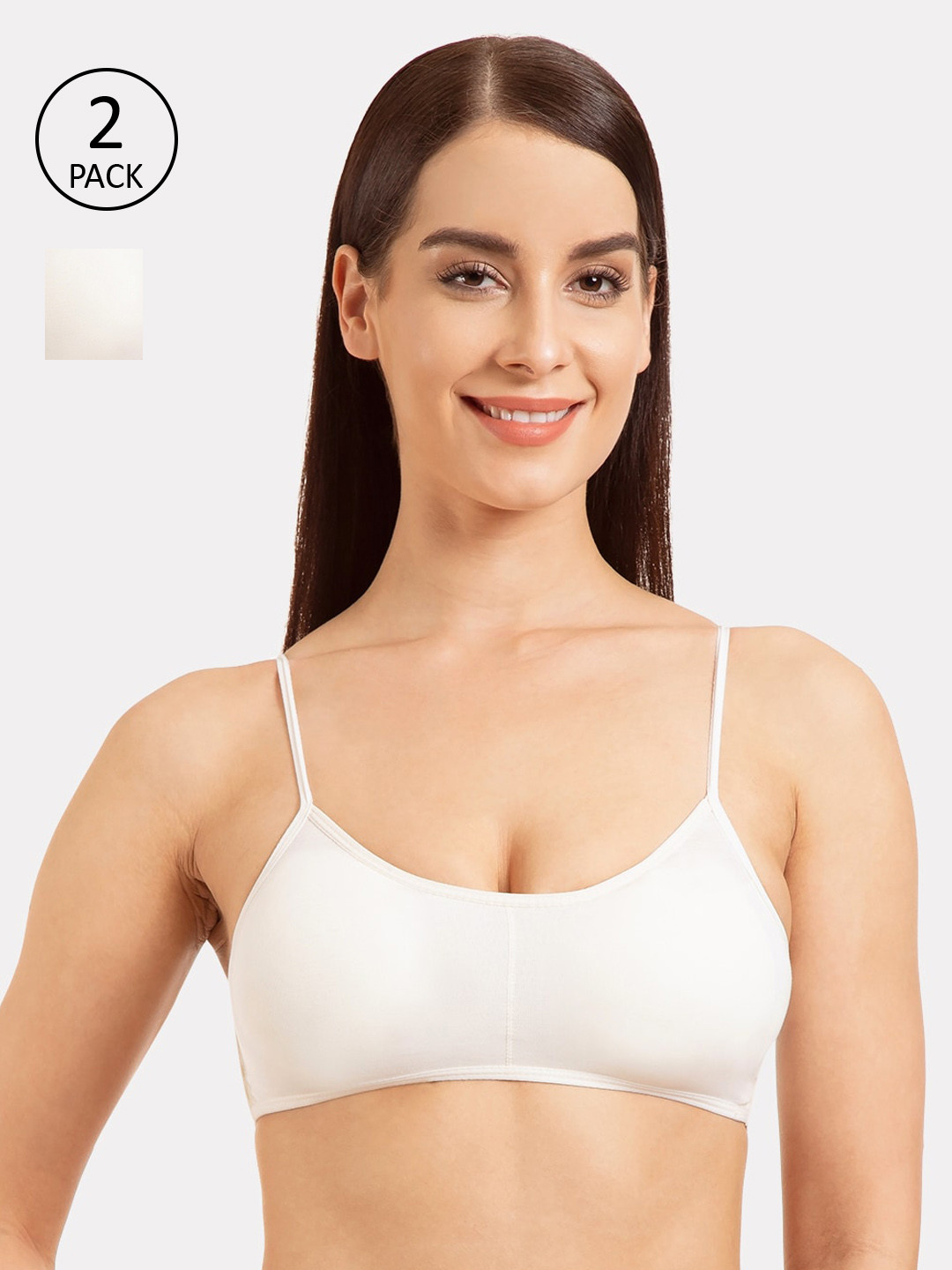 Tweens Pack Of 2 White Solid Non-Wired Lightly Padded Everyday Bras TW-9280-2PC-WH