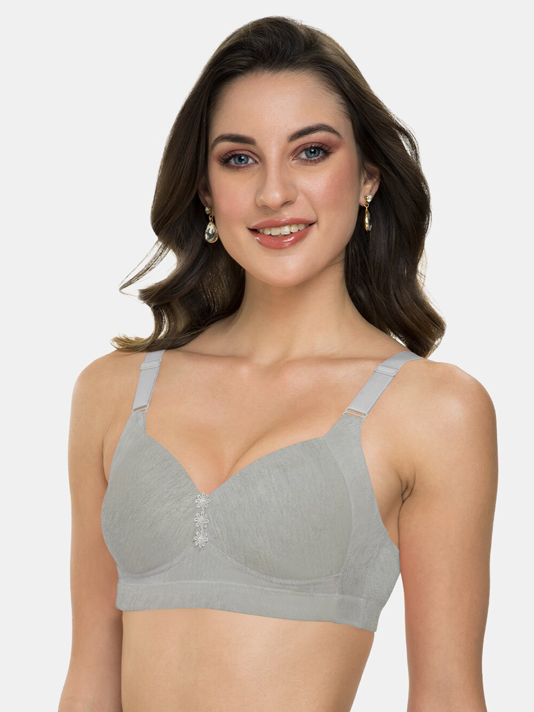 Tweens Grey Solid Non-Wired Lightly Padded Everyday Bra TLW-321-GRY-38C