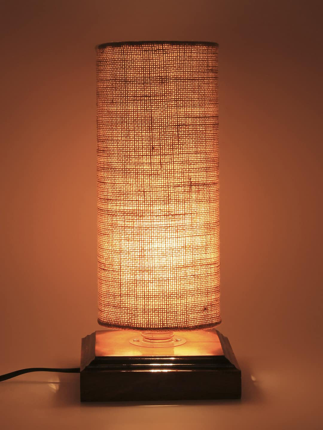 Devansh Beige Solid Traditional Column Table Lamp
