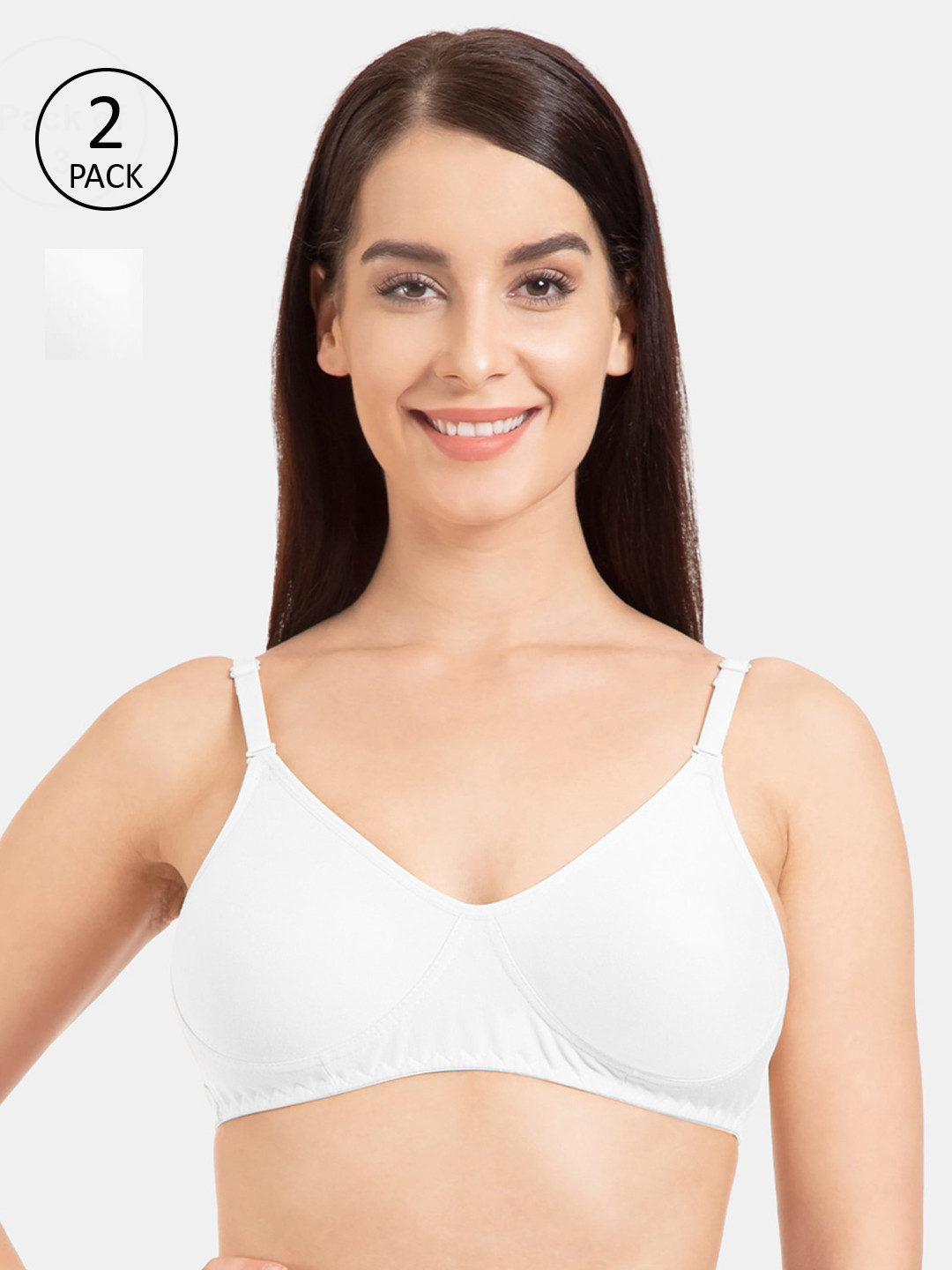 Tweens White Set Of 2 Solid Non-Wired Non Padded Everyday Bra TW-286-3PC-WH-30D