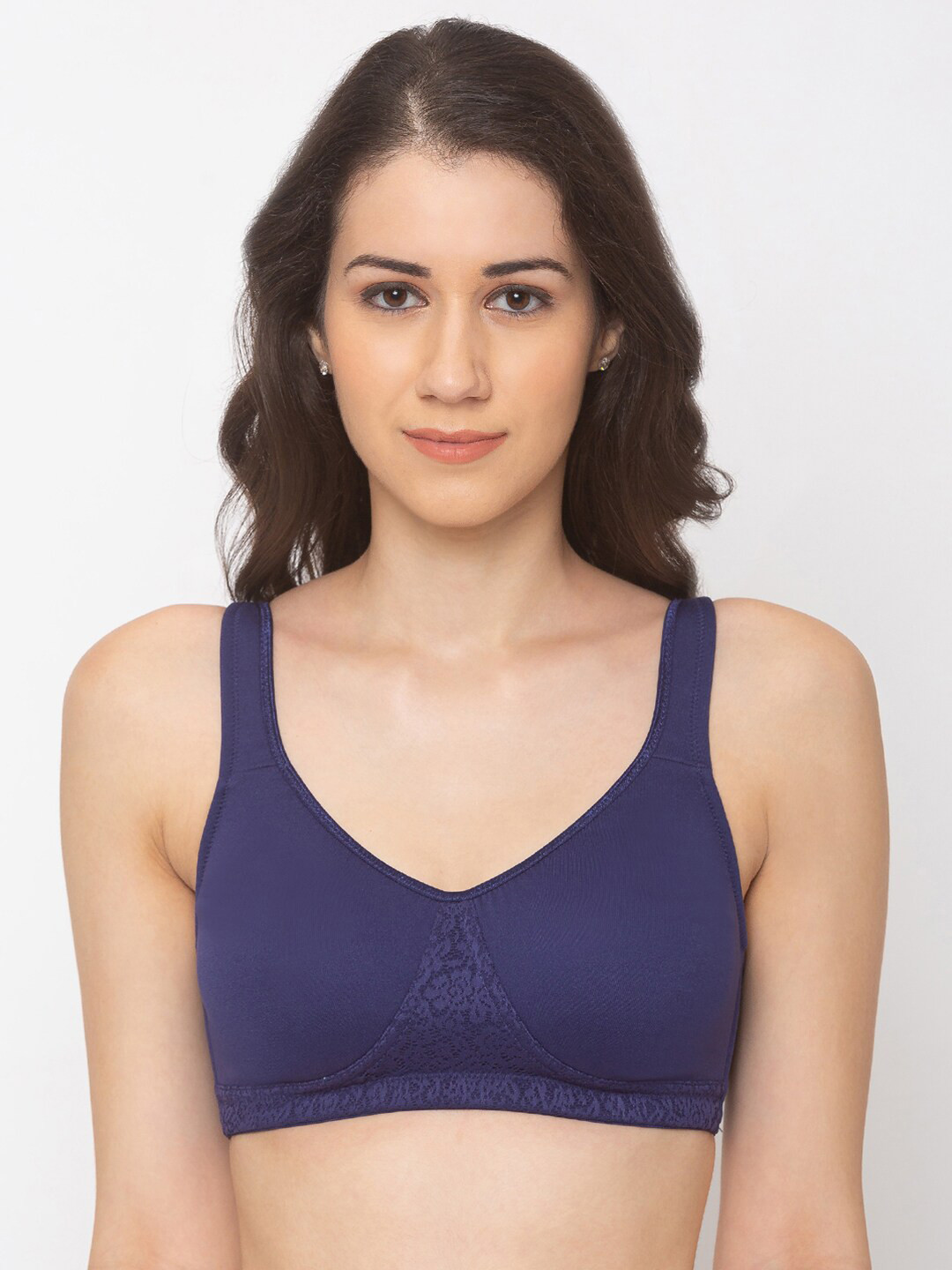 Candyskin Navy Blue Solid Non-Wired Non Padded Everyday Bra CSB311NavyBlue