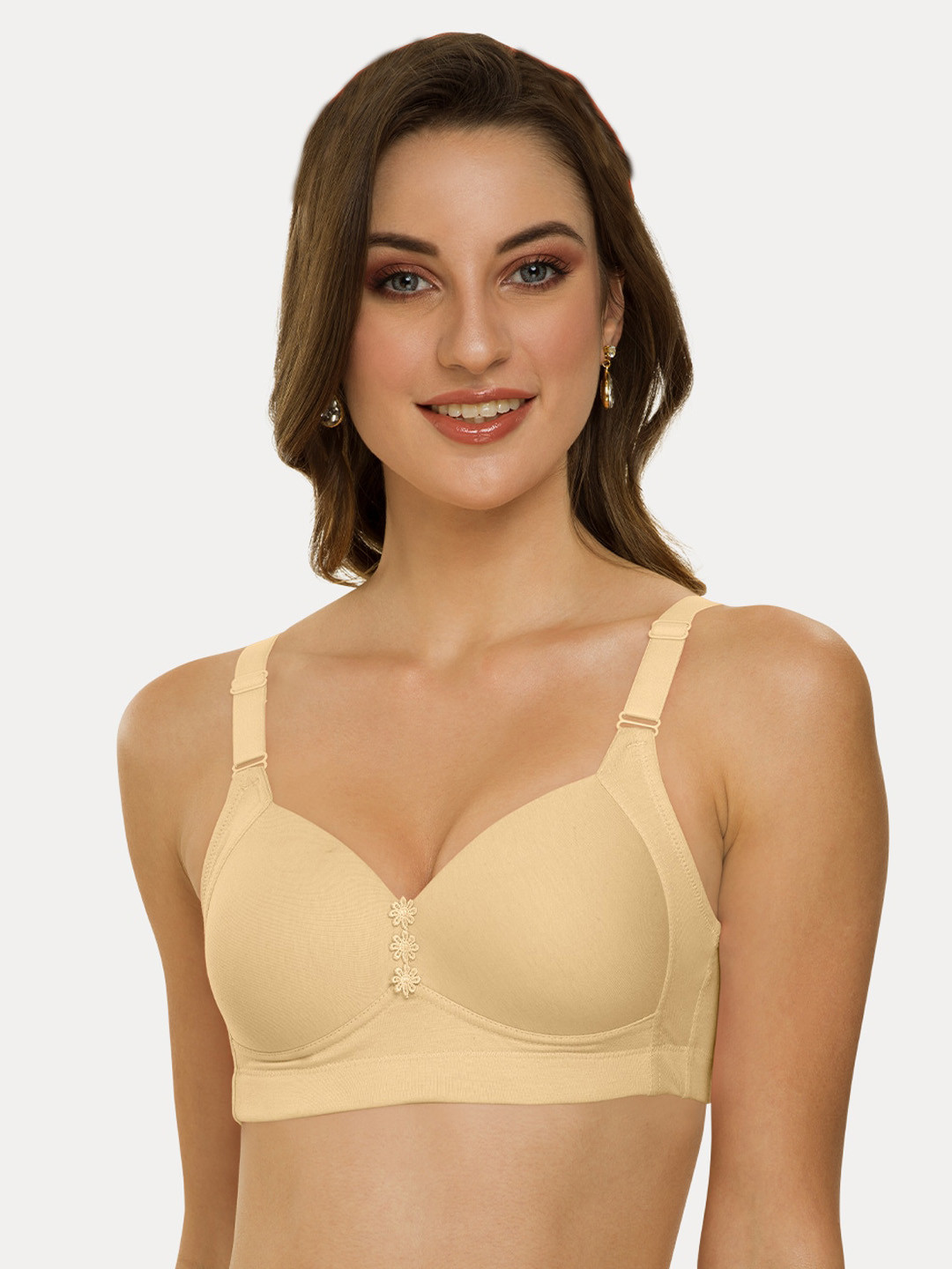 Tweens Beige Solid Non-Wired Lightly Padded Everyday Bra TLW-321-BG-38C