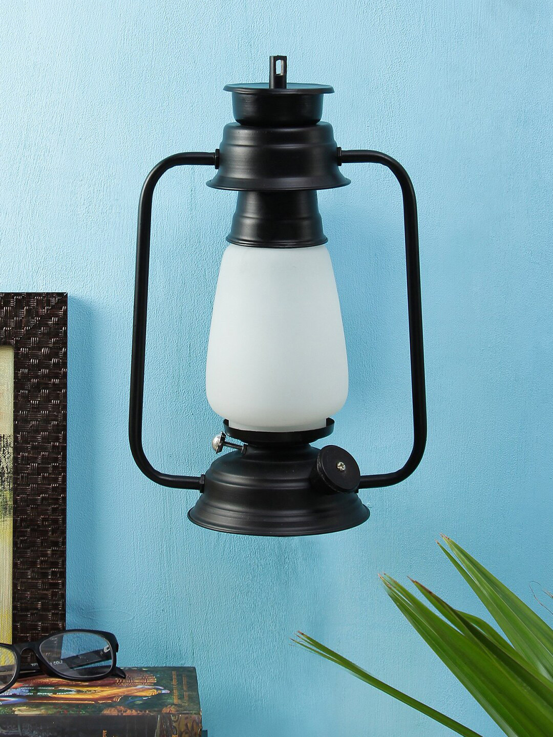 Devansh White Solid Milky Glass Wall Mounted Lantern
