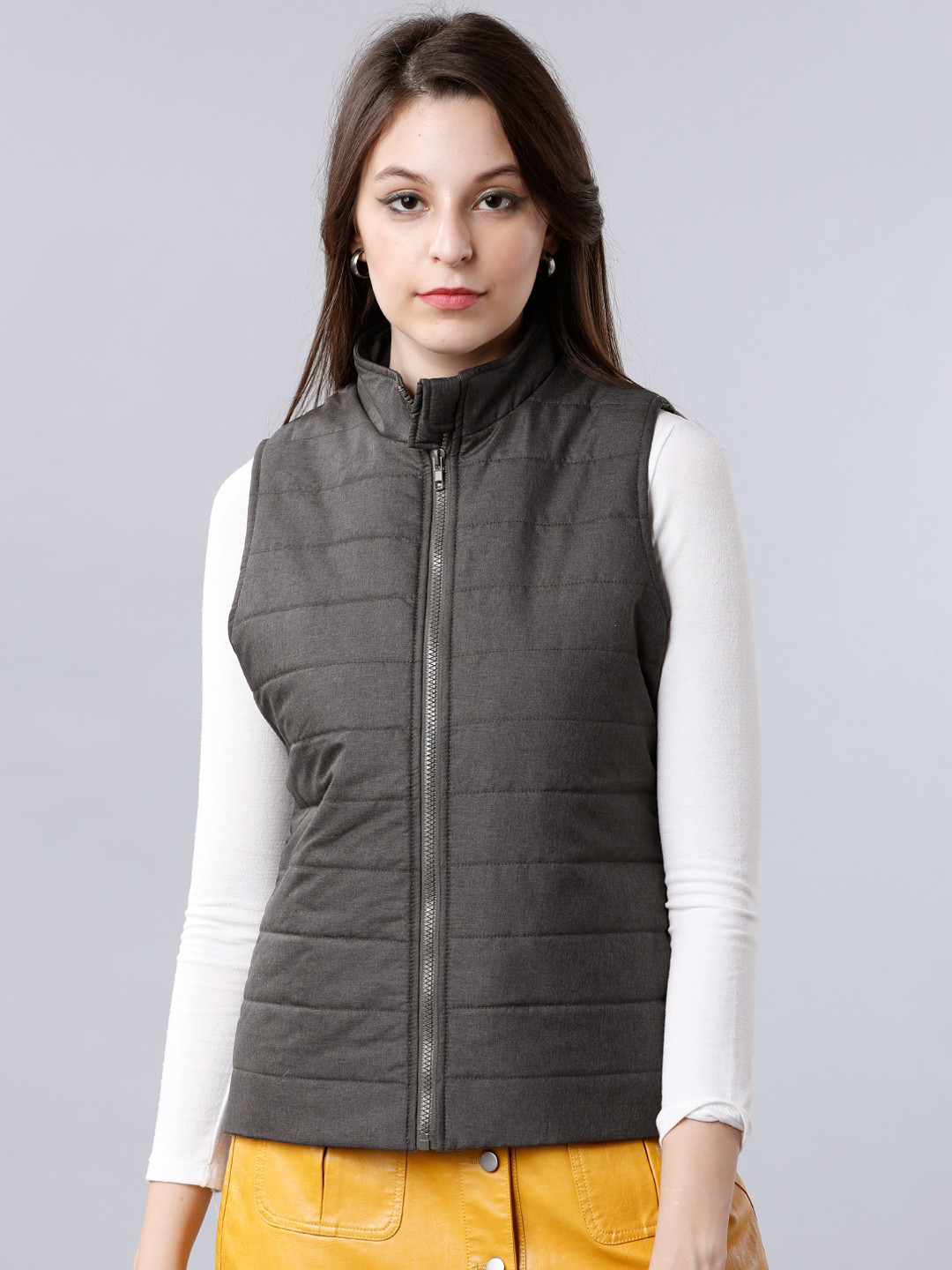 Tokyo Talkies Women Black Solid Padded Jacket
