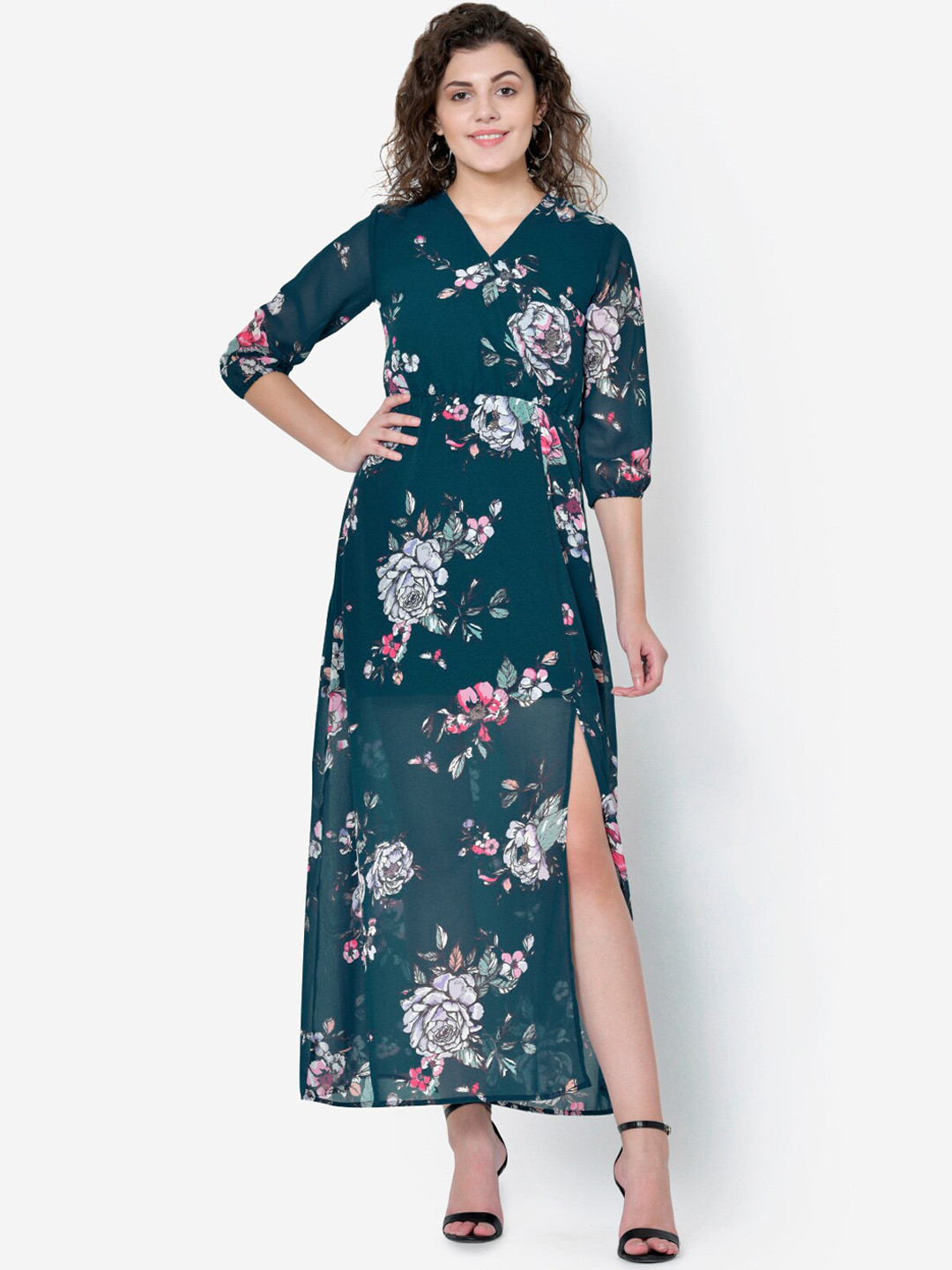 Martini Women Blue Printed Maxi Dress