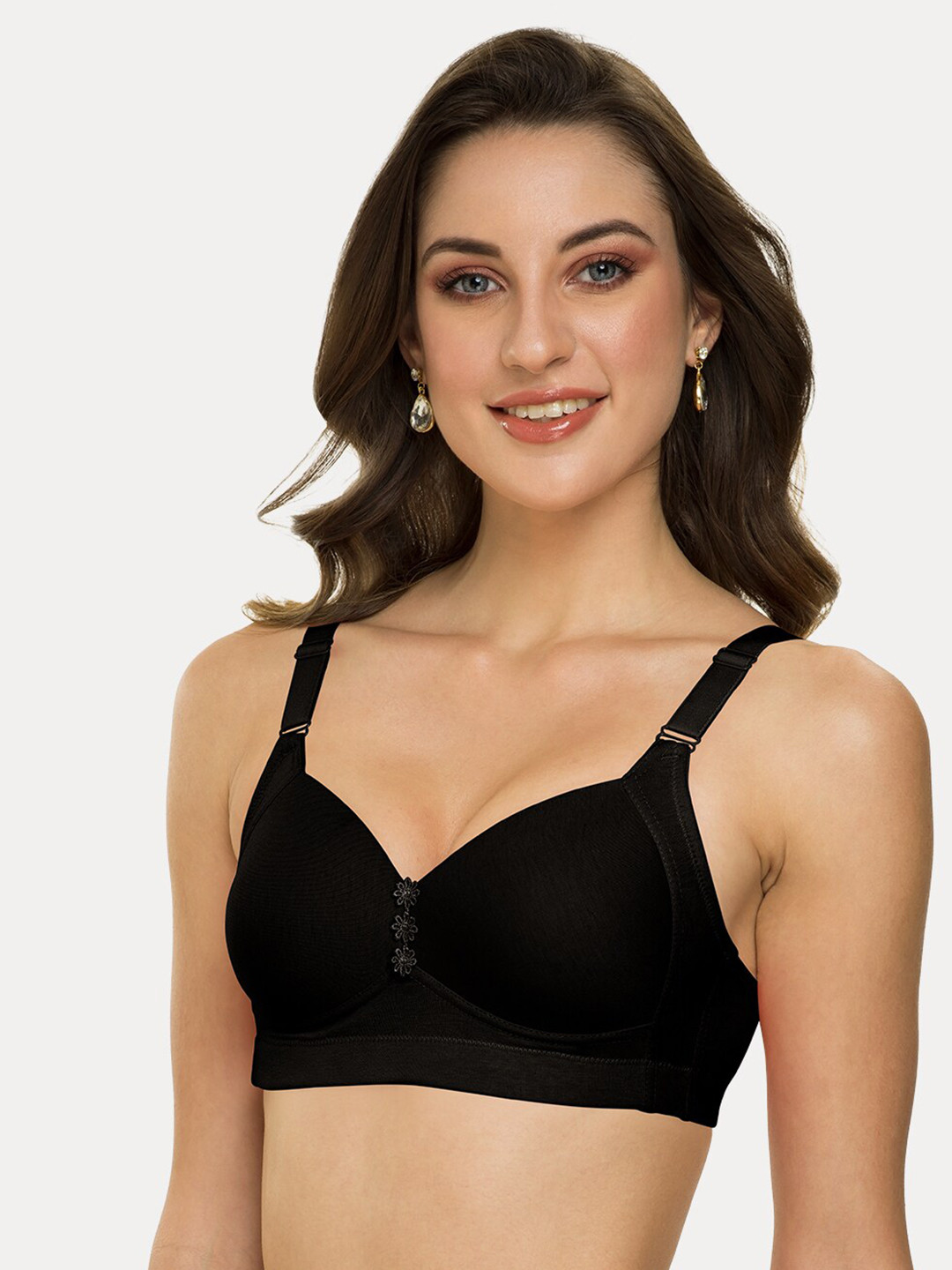 Tweens Black Solid Non-Wired Lightly Padded Everyday Bra TLW-321-BLK-38C