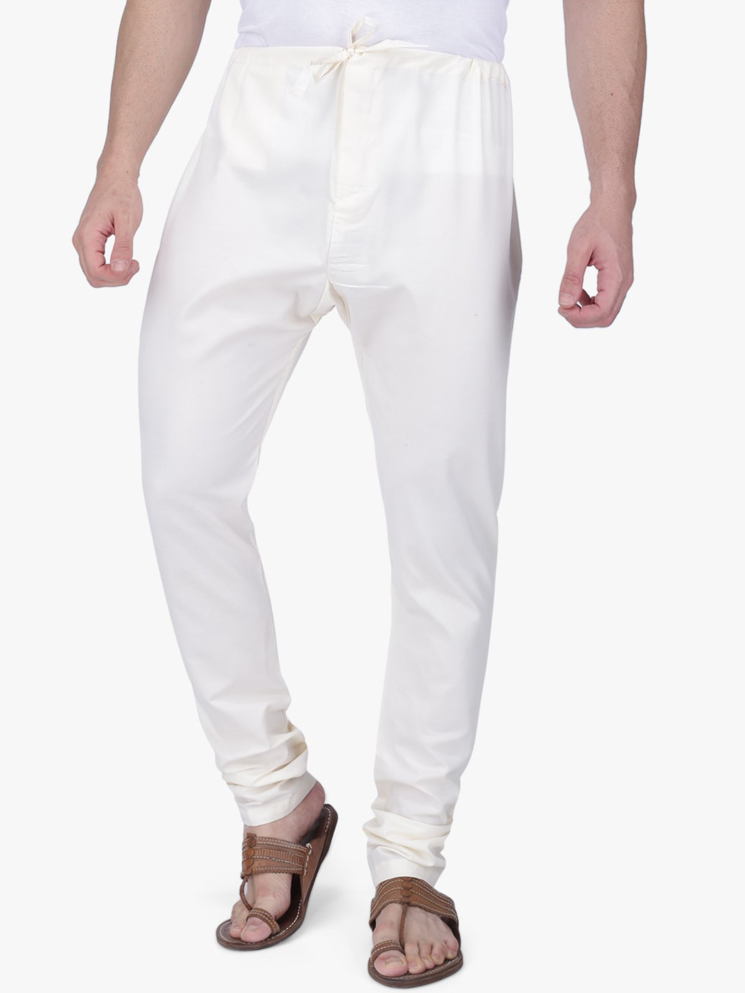 Rajubhai Hargovindas Beige Cream Silk Cotton Men's Churidar