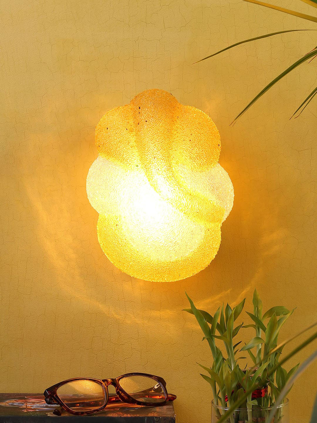 Devansh White & Gold-Toned Ganesh Ji Flash Mount Light