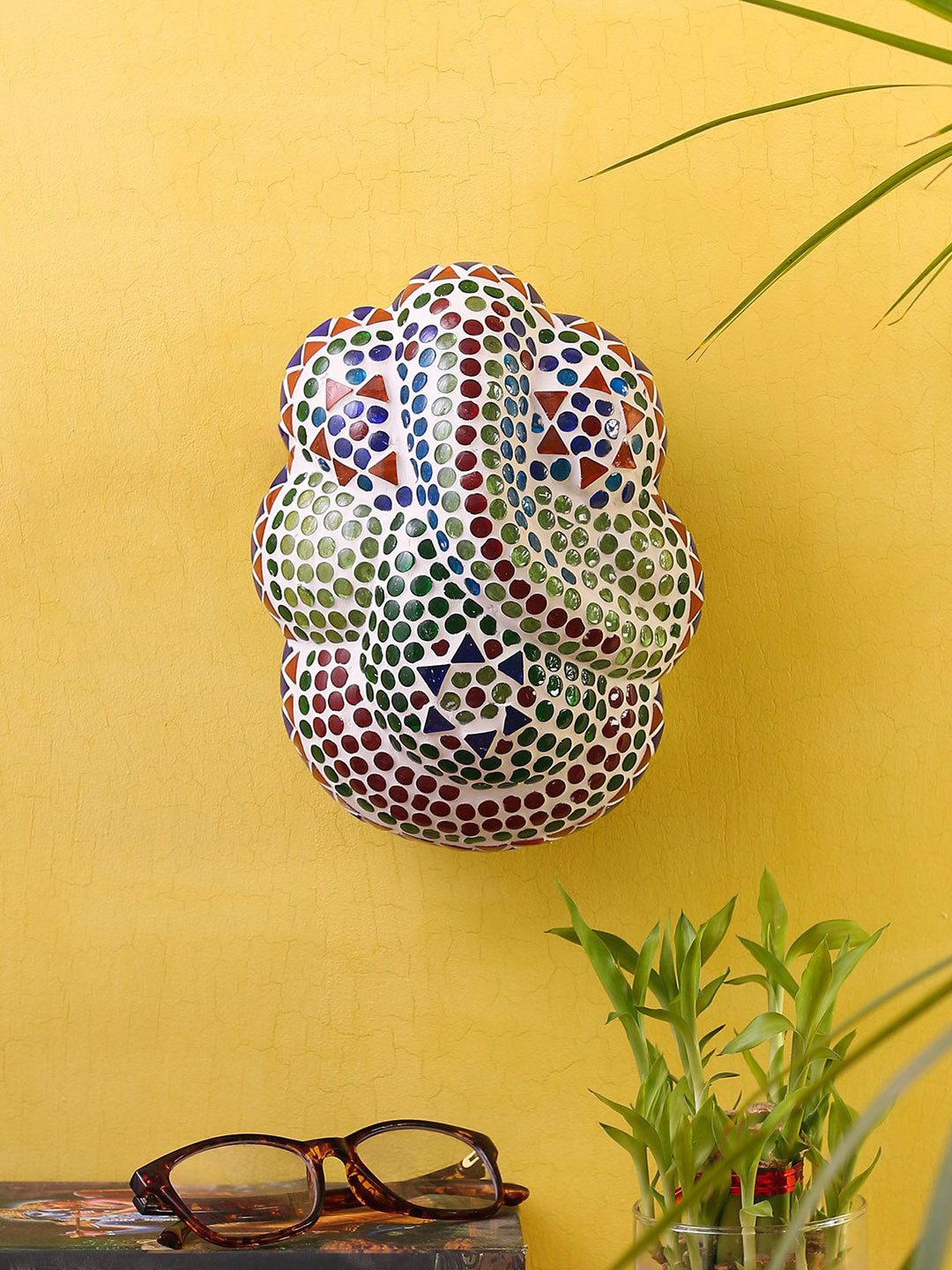 Devansh Multicoloured Ganesh Ji Traditional Flush Mount Lamp