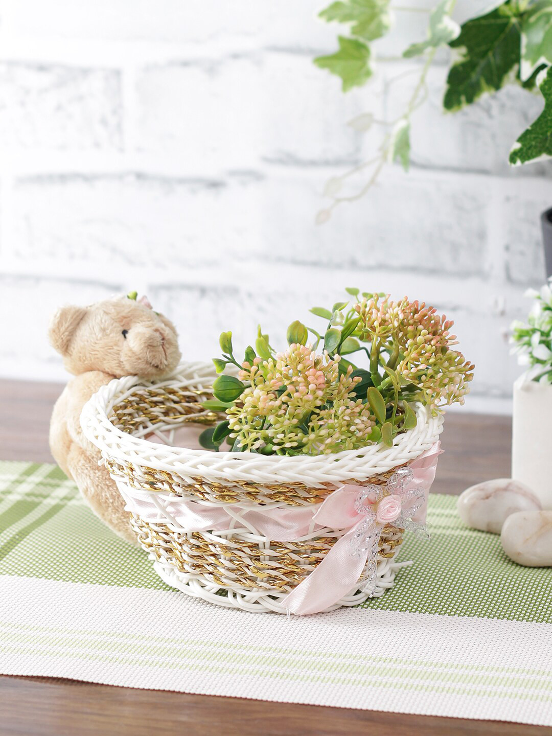 Aapno Rajasthan Beige Multipurpose Organiser Basket