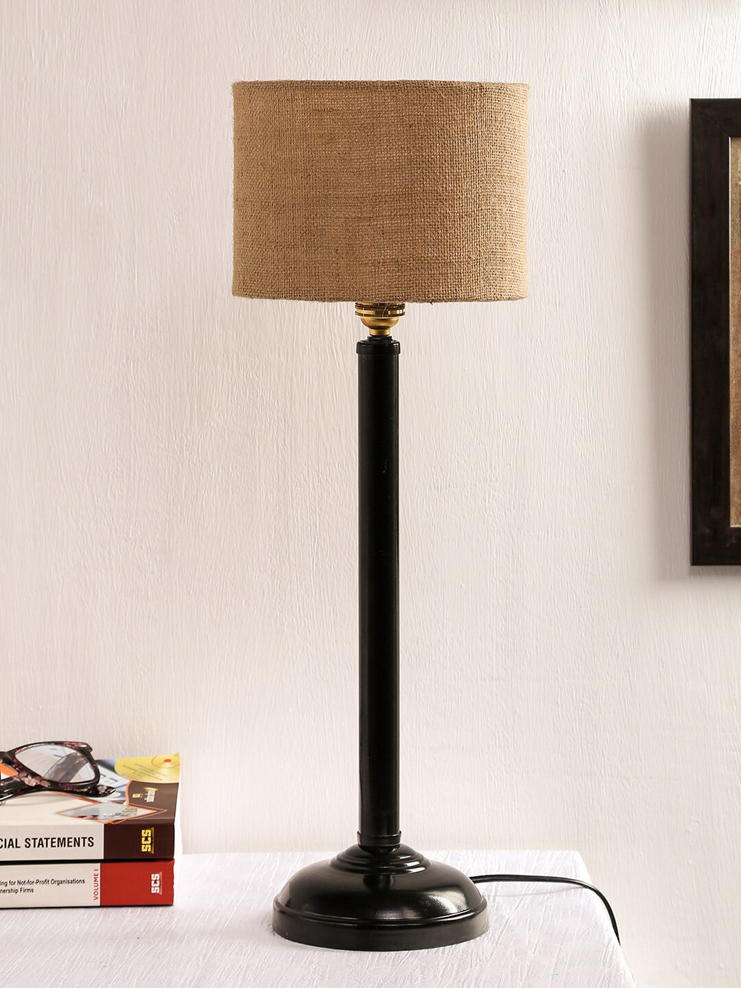 Devansh Beige Solid Contemporary Table Lamp
