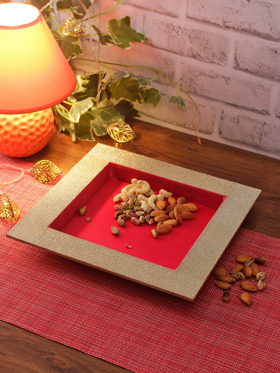 Aapno Rajasthan Beige Wooden Tray