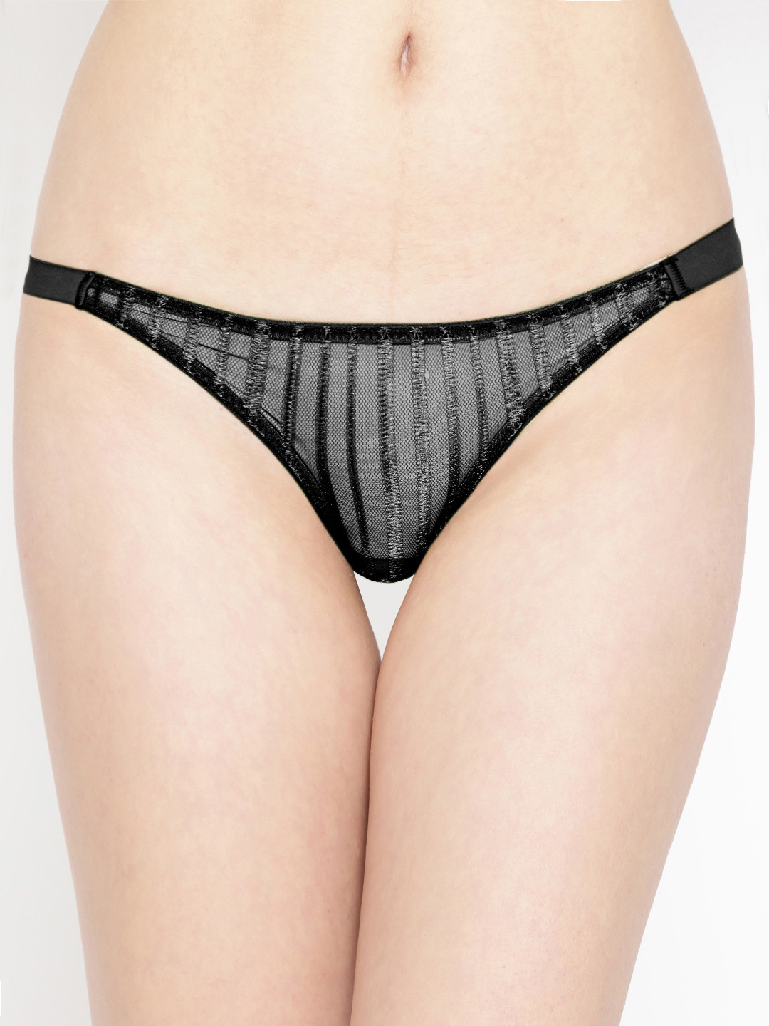 Aoba Women Black Self-Design Thongs AIP-19D