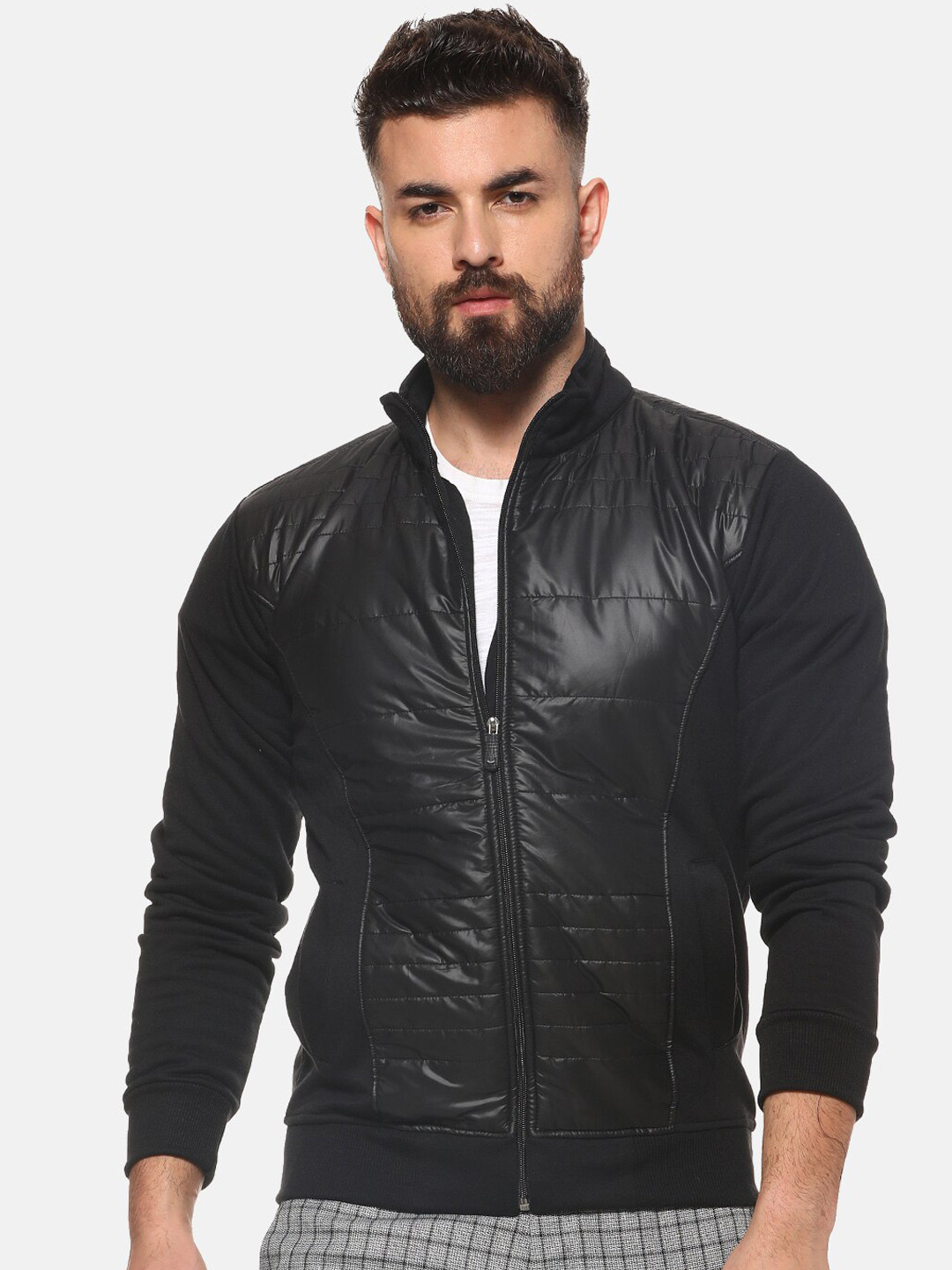 Buy Campus Sutra Men Black Solid Windcheater Sporty Jacket
