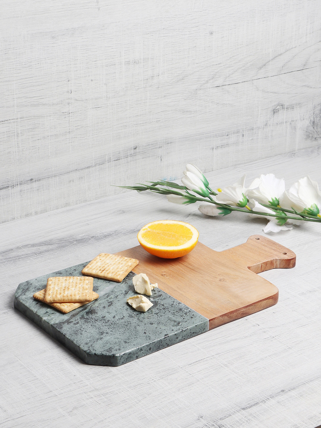 NikkisPride Brown & Grey Wooden Charcuterie Board Serving Platter