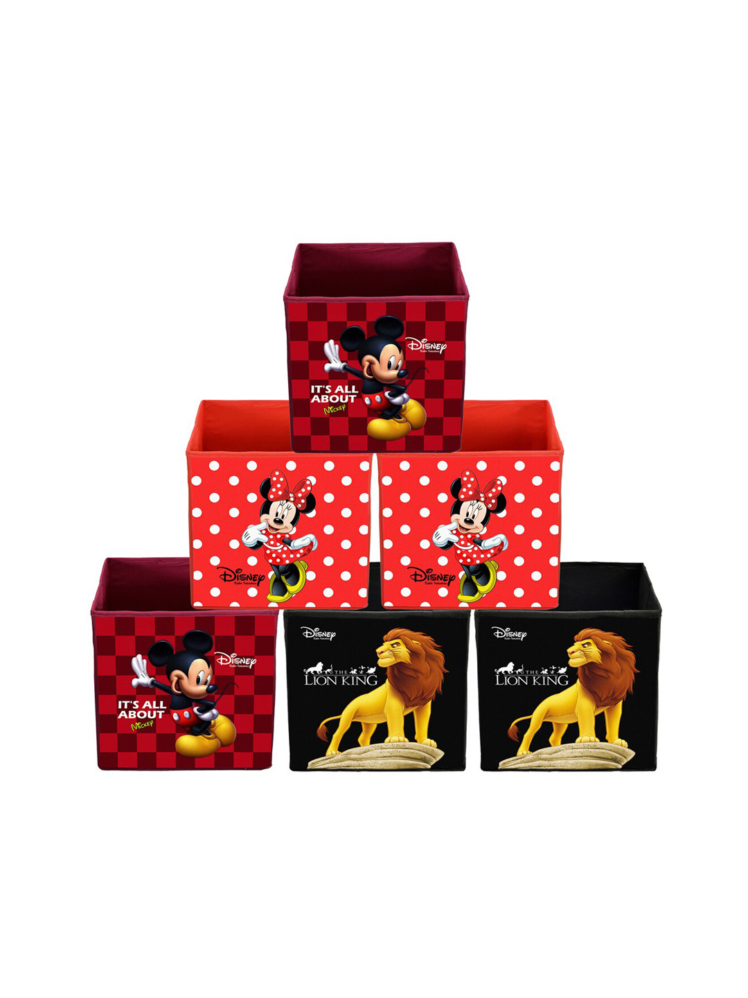 Kuber Industries Set Of 6 Disney Printed Non-Woven Foldable Sustainable Storage Boxes