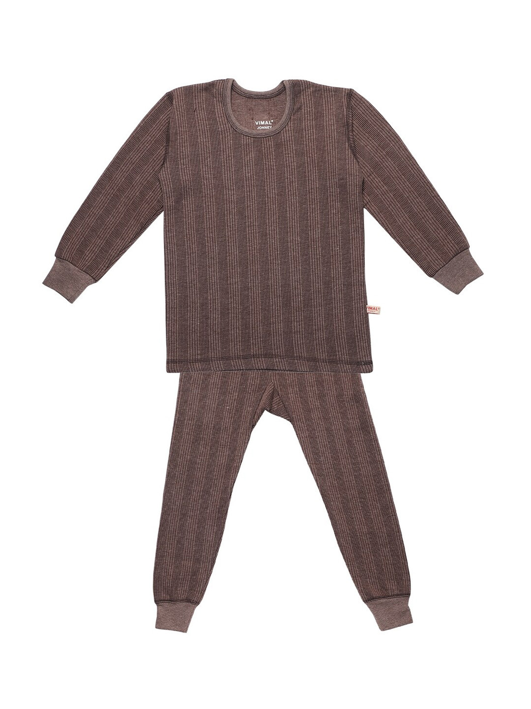 MACK JONNEY Kids Brown Striped Thermal Set