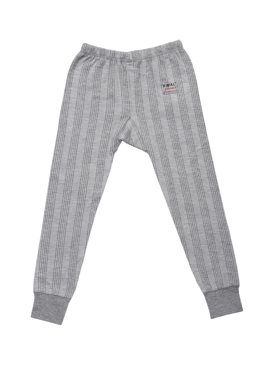 MACK JONNEY Kids Grey Melange Striped Thermal Bottom