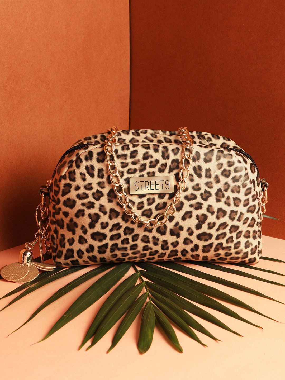 STREET 9 Brown Animal Printed Purse Clutch