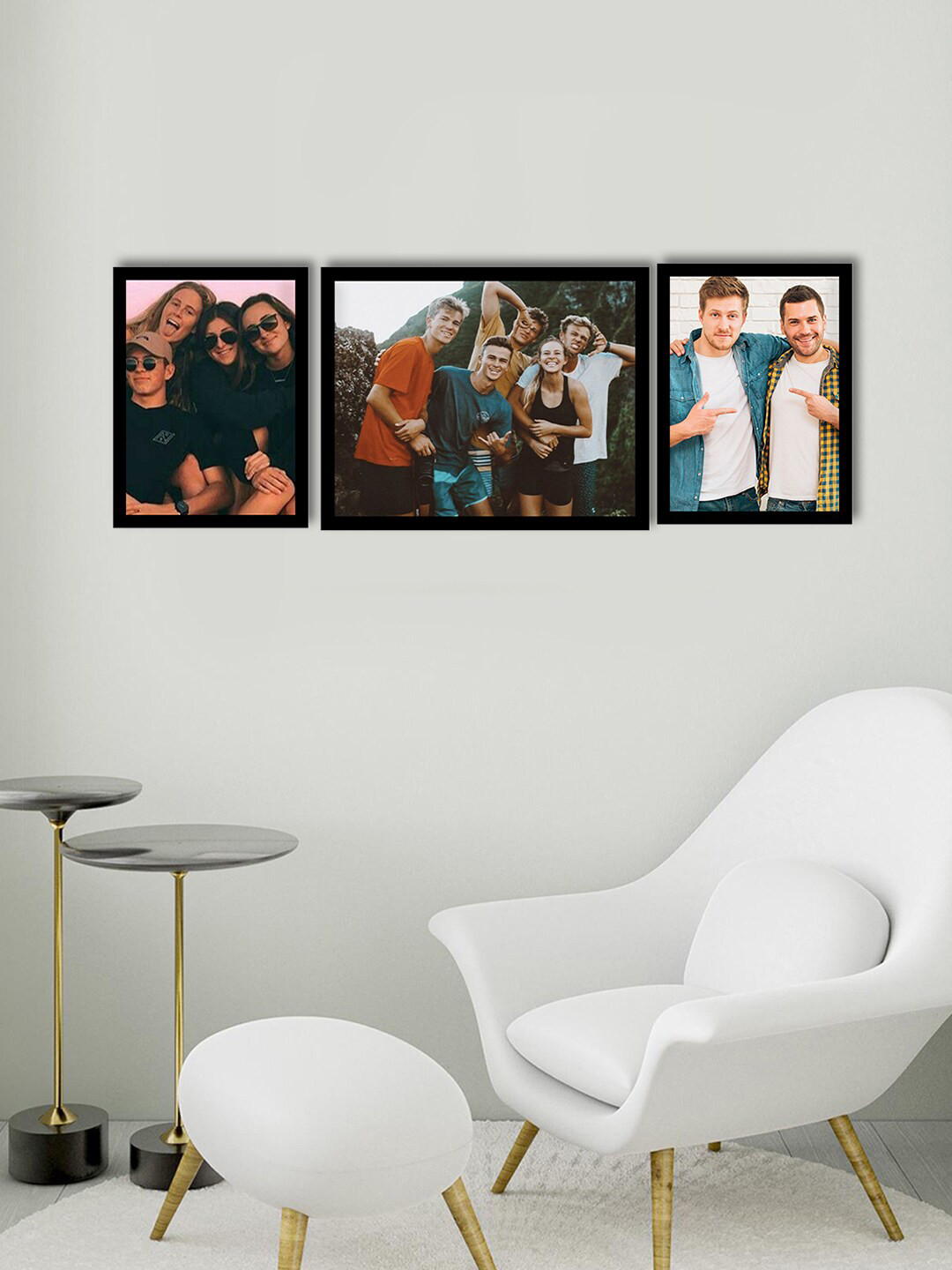 eCraftIndia Set of 3 Black Wall Collage Photo Frames