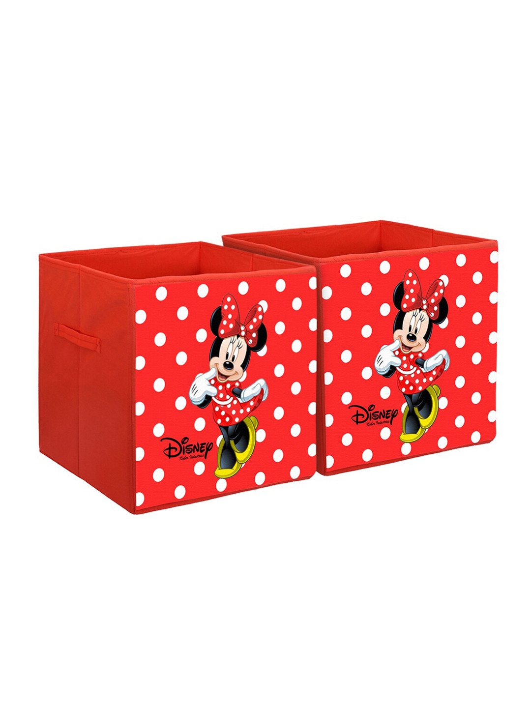 Kuber Industries Set Of 2 Red Printed Multi-Utility Foldable Sustainable Storage Boxes