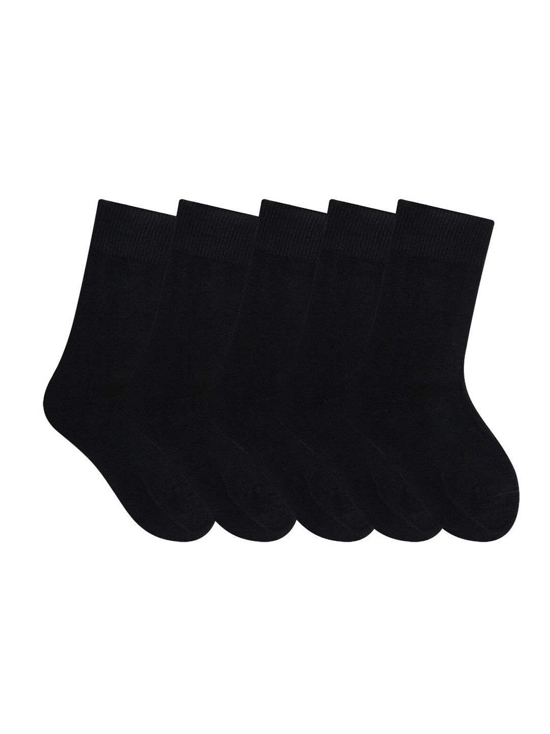 Bonjour Kids Pack of 5 Black Solid Above Ankle Length School Socks