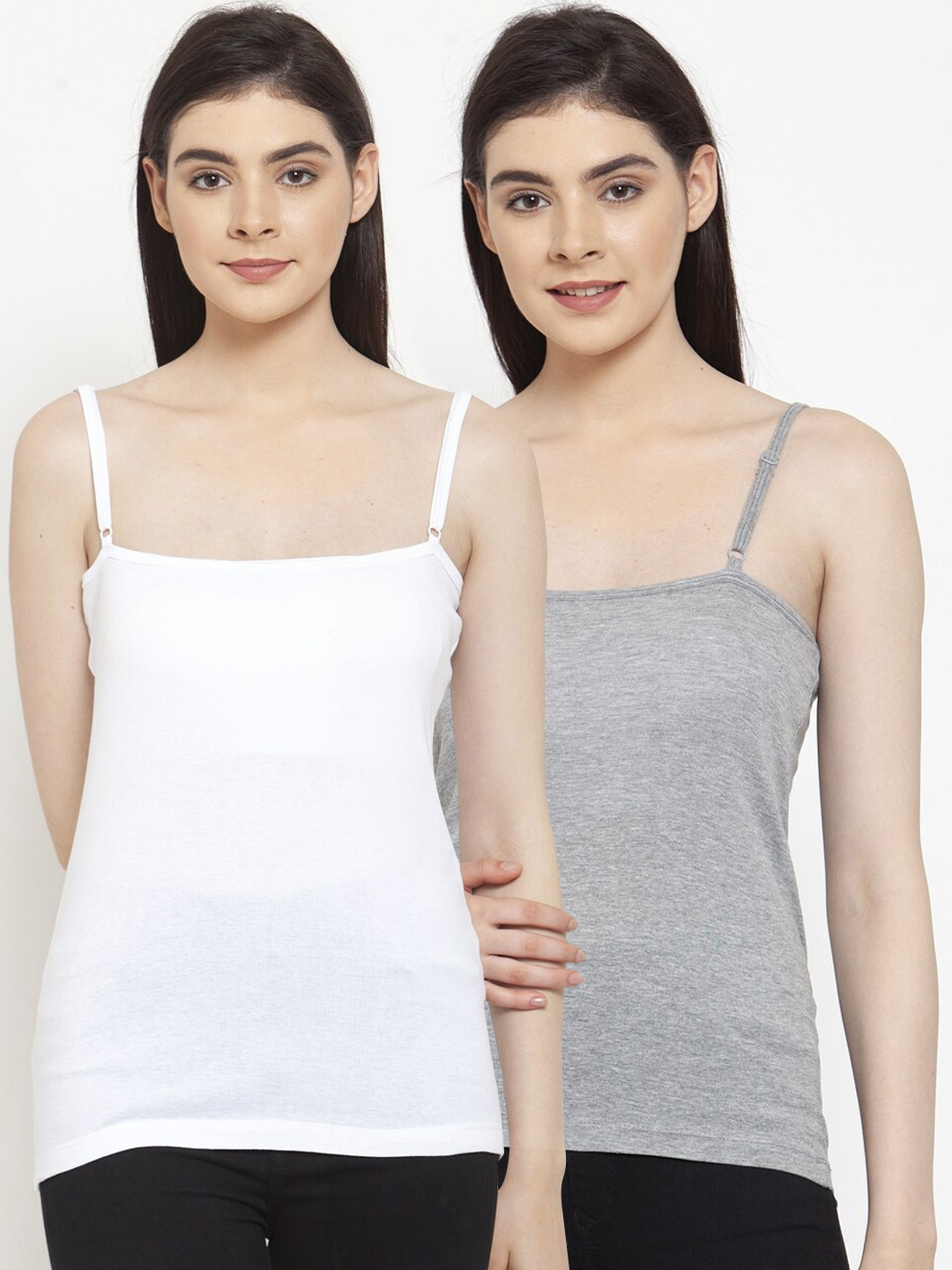 Friskers Women Pack Of 2 Solid Camisoles E-02-04-S