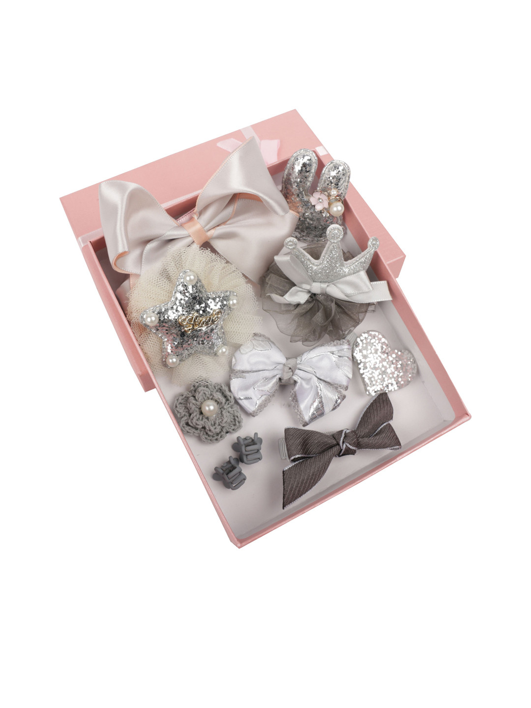 Yellow Bee Silver-Toned Embellished Hair Accessory Set