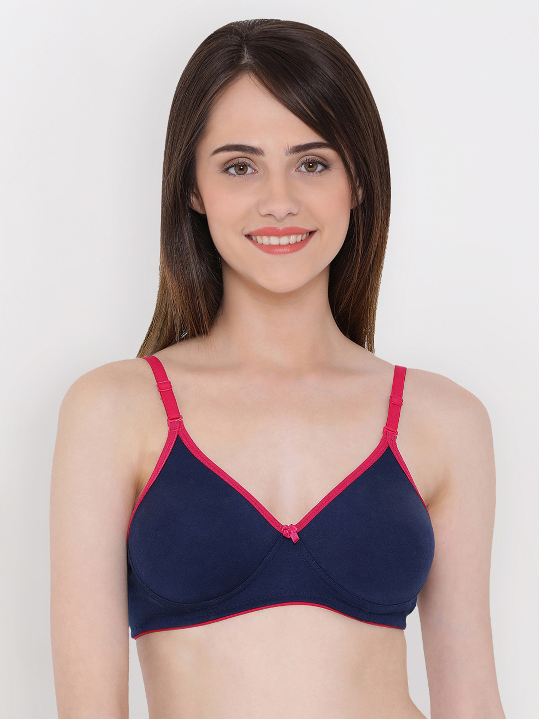 Clovia Lightly Padded Non-Wired  Cotton Rich Demi Cup Multiway T-shirt Bra BR1722P0832B