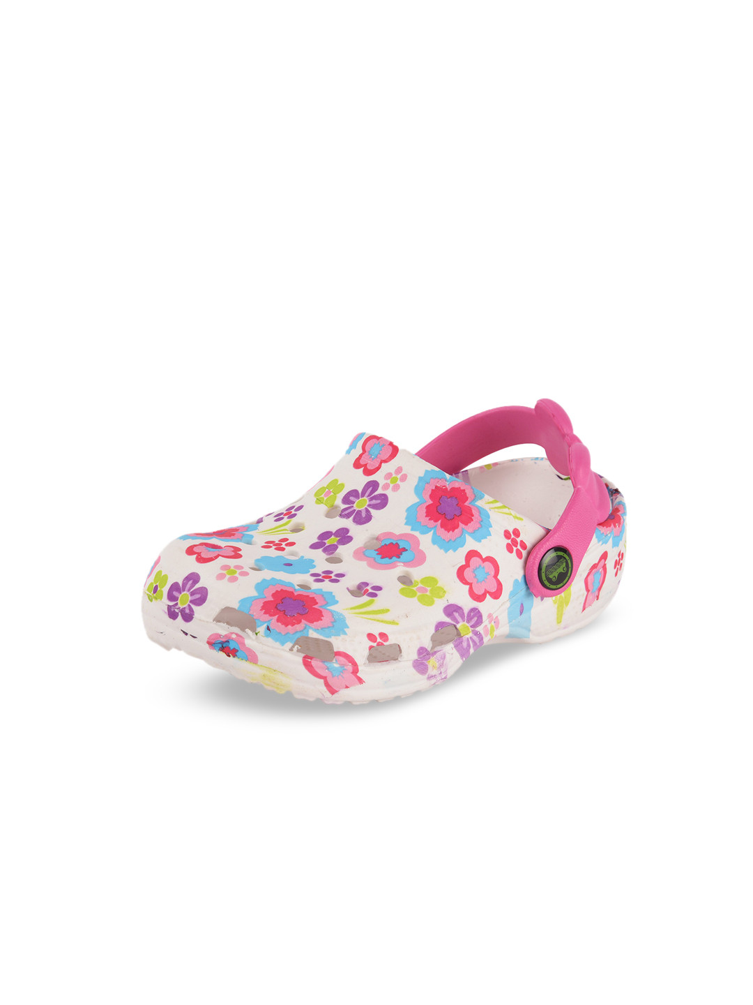 Yellow Bee Girls Multicoloured Floral Print Clogs