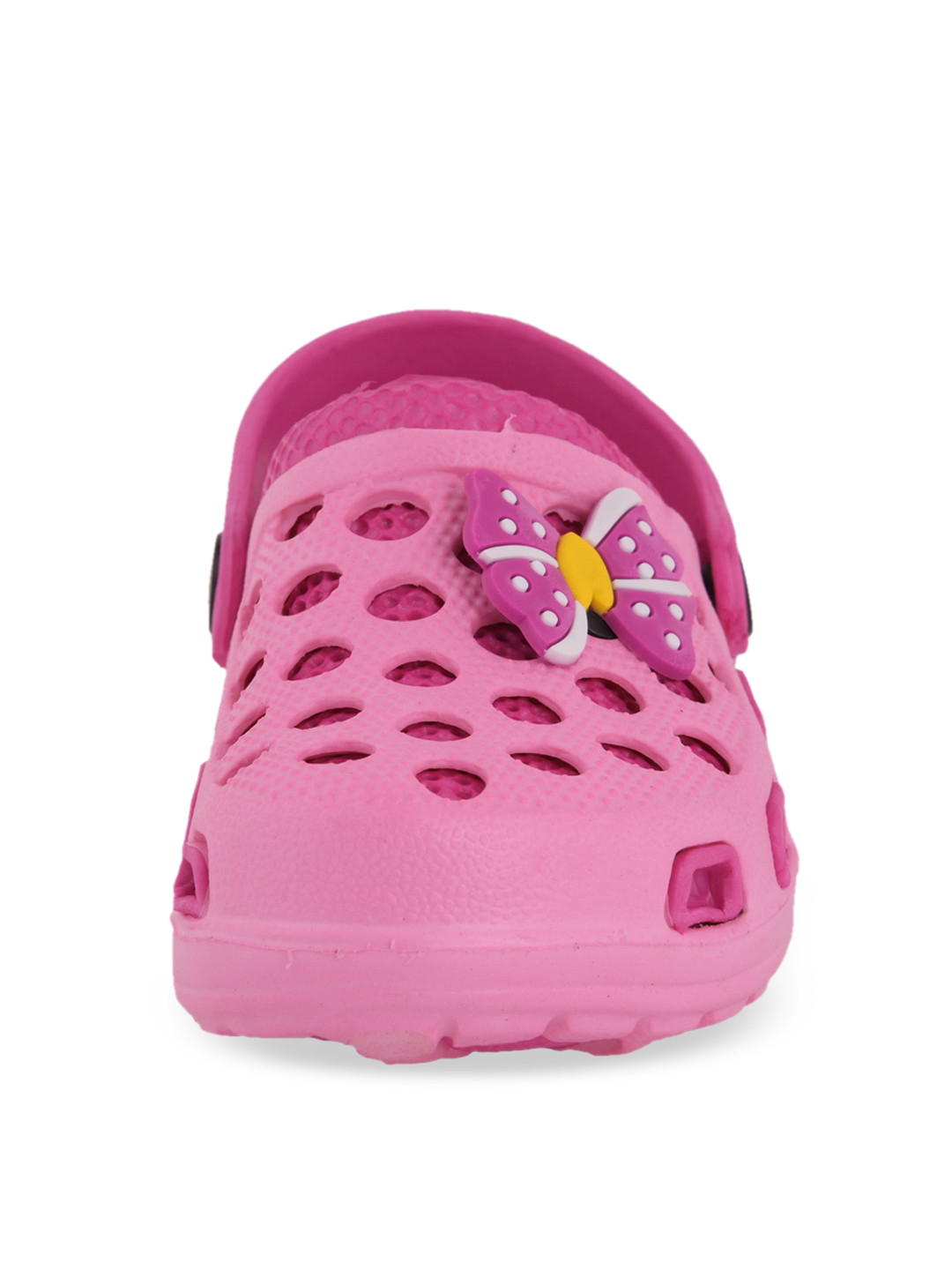 Yellow Bee Girls Pink Bow Patch Clogs