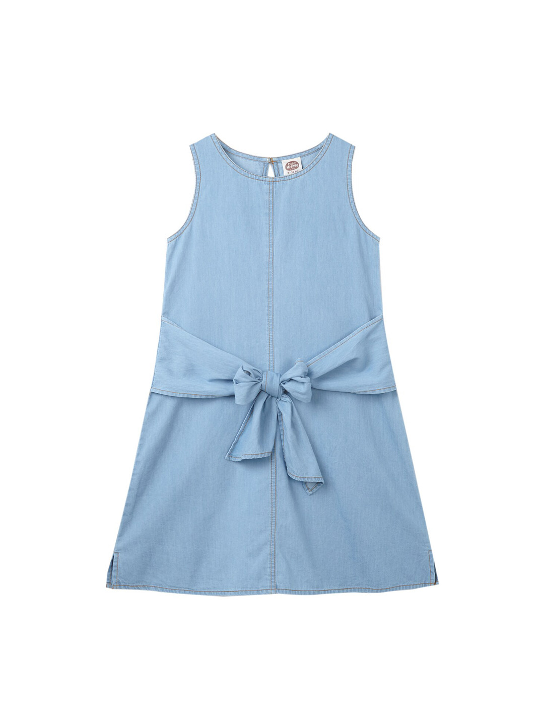 Cub McPaws Girls Blue Solid A-Line Denim Dress