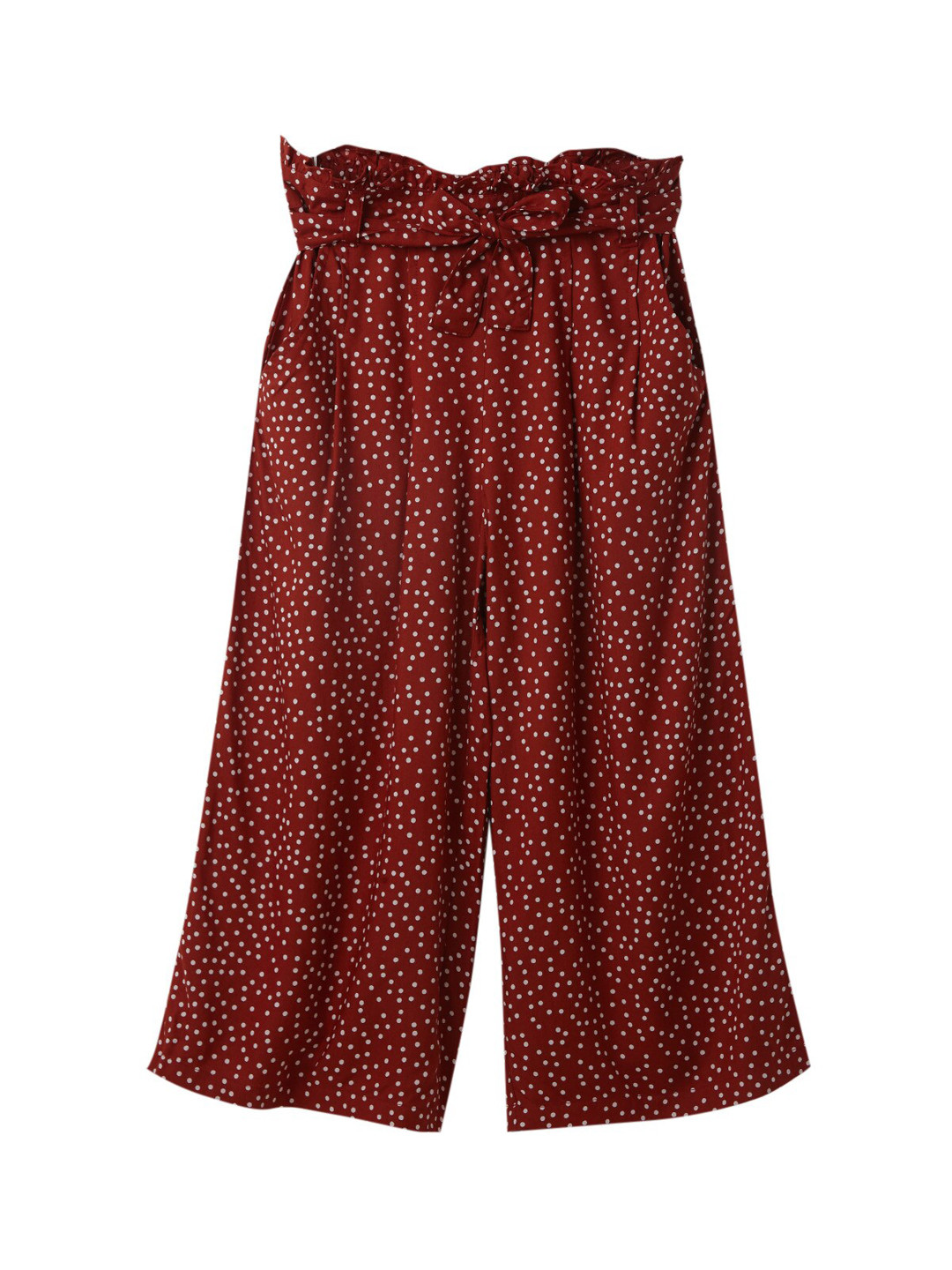 Cub McPaws Girls Brown Printed Wide Leg Palazzos